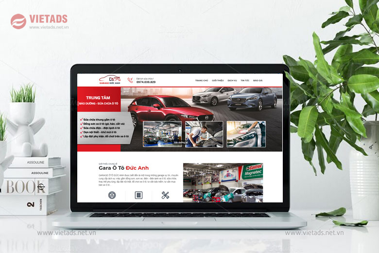 Mẫu thiết kế website garage ô tô
