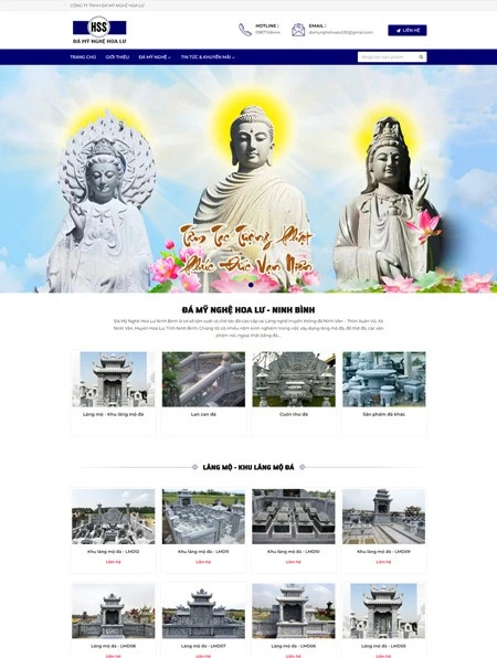 Thiết kế website đá mỹ nghệ, lăng mộ đá Hoa Lư Ninh Bình