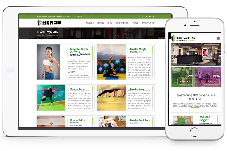 Thiết kế website phòng tập gym, yoga, fitness đẹp thu hút