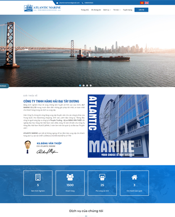 Thiết kế website doanh nghiệp vận tải hàng hải đẹp