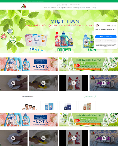 Website giới thiệu công ty nhập khẩu phân phối hóa mỹ phẩm đẹp chuẩn SEO