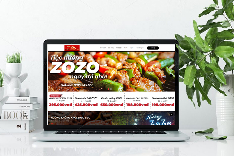 Mẫu website nhà hàng lẩu nướng BBQ đẹp