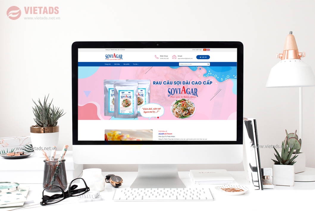 Thiết kế website công ty bán bột rau câu nguyên chất SoviAgar