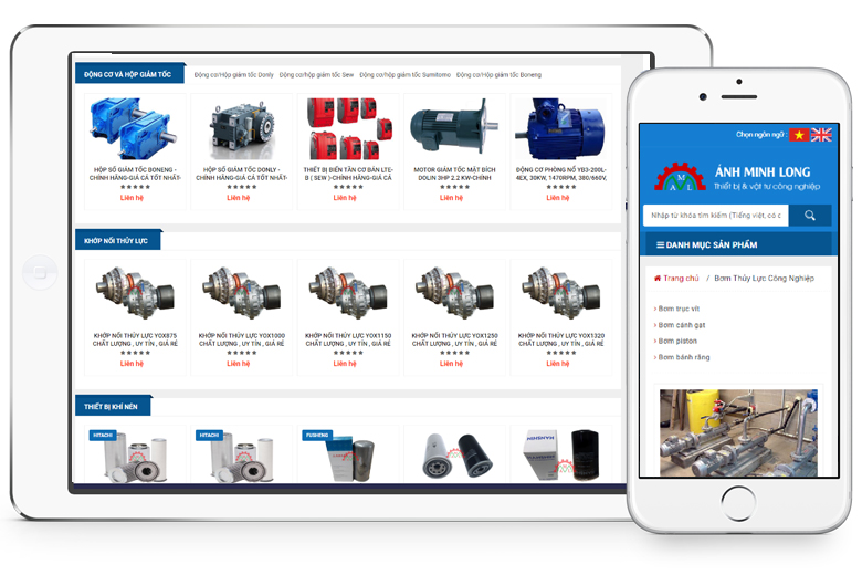 Thiết kế web thiết bị vật tư công nghiệp chuẩn SEO