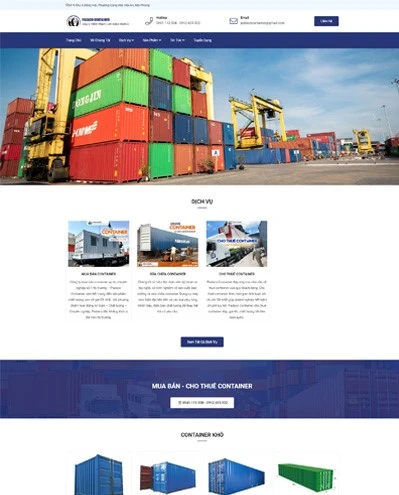 Mẫu website mua bán, cho thuê container uy tín, chuẩn SEO