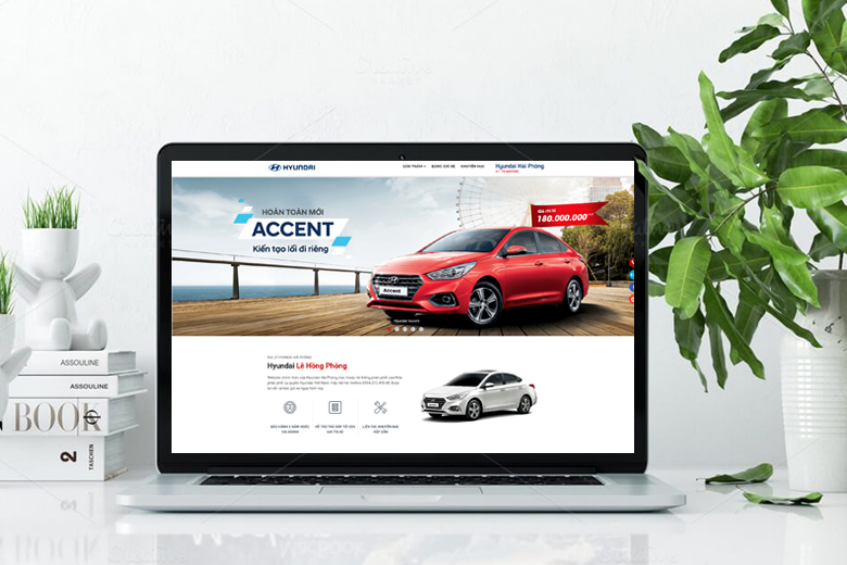 Mẫu website bán ô tô Huyndai đẹp, chuyên nghiệp