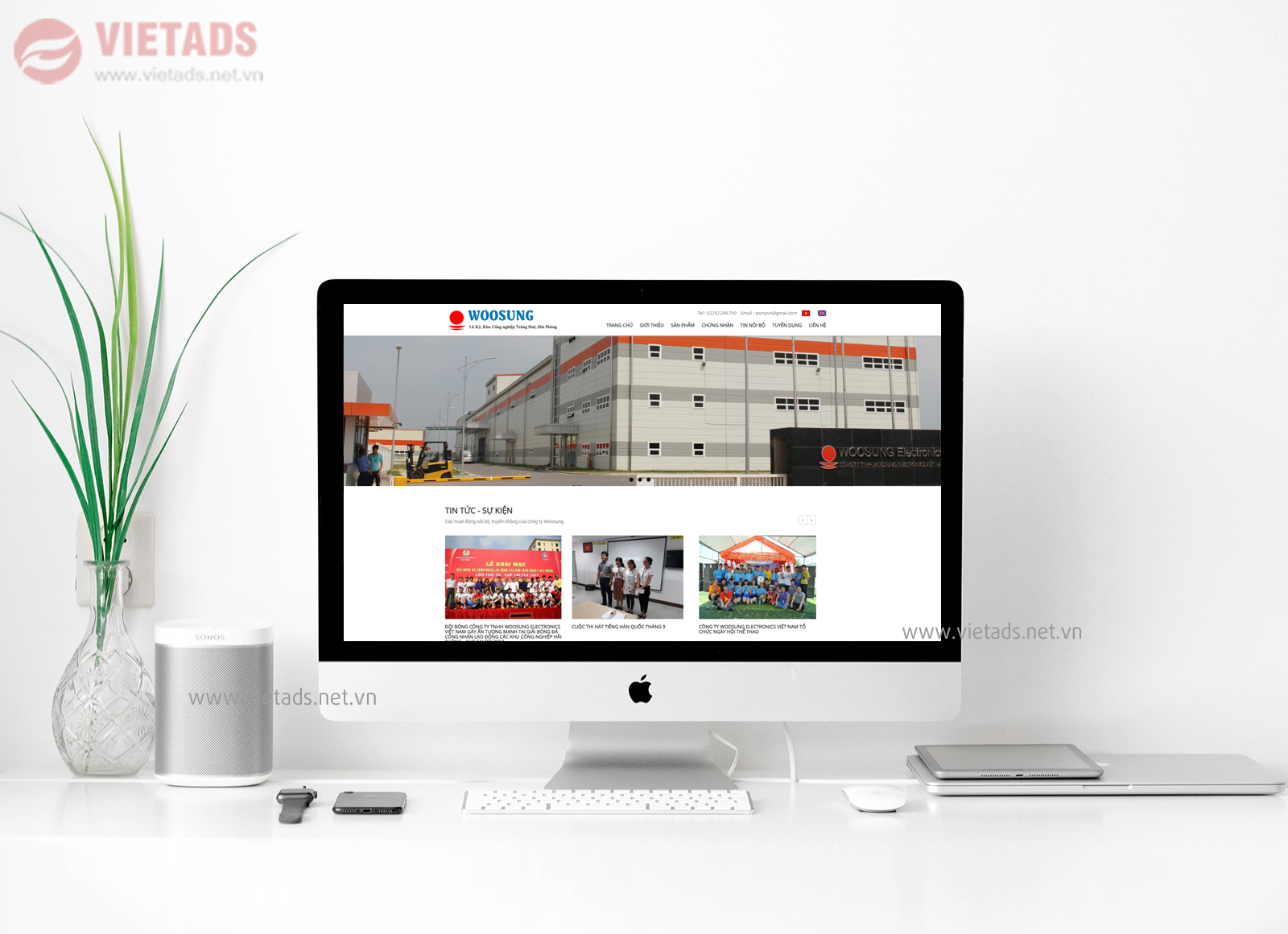 Mẫu website giới thiệu doanh nghiệp điện tử- Thiết kế bởi VIETADS