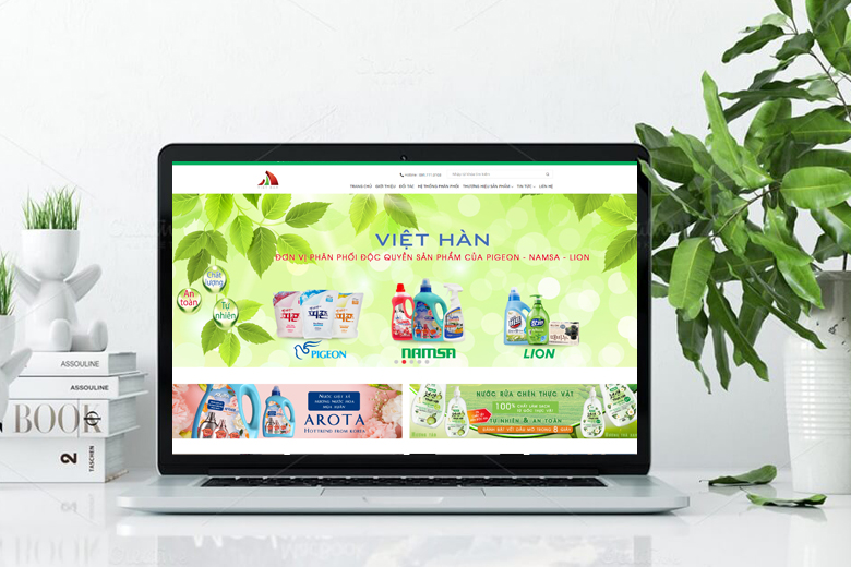 Website giới thiệu công ty nhập khẩu phân phối hóa mỹ phẩm đẹp chuẩn SEO