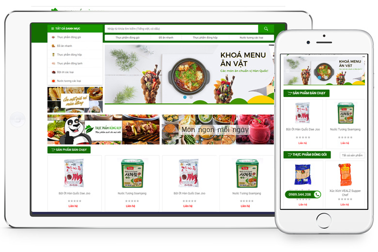 Mẫu website bán hàng thực phẩm sạch