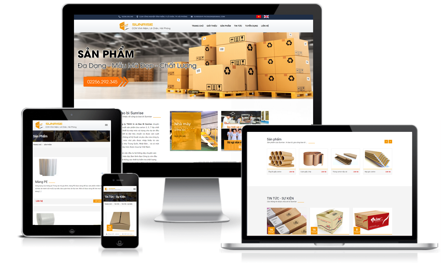 Thiết kế website công ty sản xuất bao bì sản phẩm chuyên nghiệp, chất lượng tại Hải Phòng