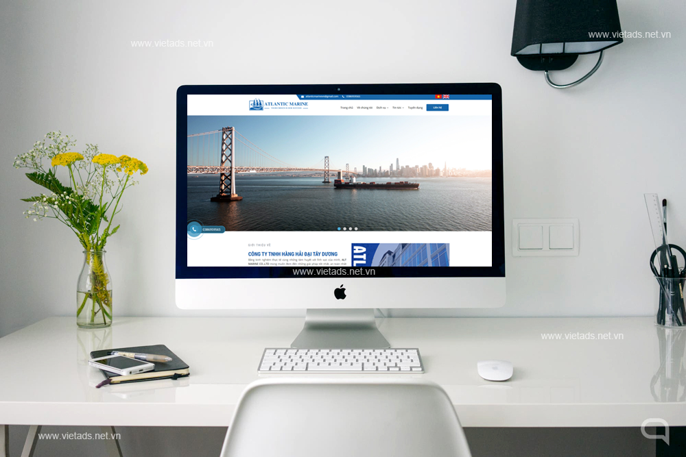 Thiết kế website doanh nghiệp vận tải hàng hải đẹp- VIETADS