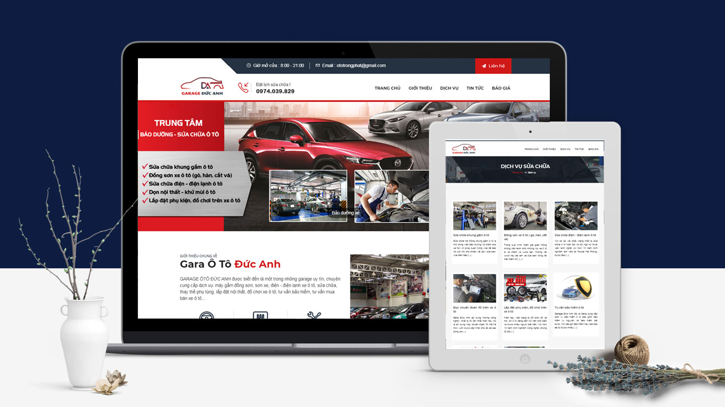 Thiết kế website garage sửa chữa ô tô chuyên nghiệp, chuẩn SEO