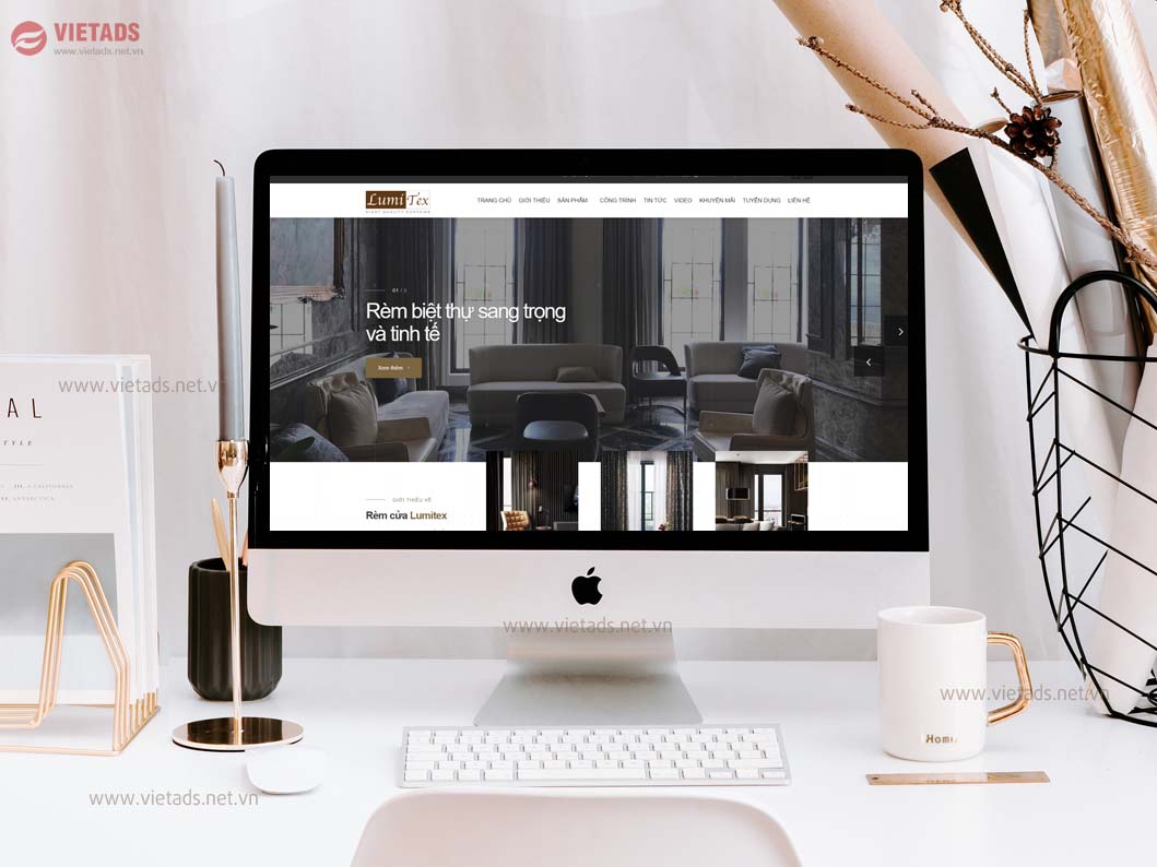 VIETADS thiết kế website công ty rèm cửa Lumitex