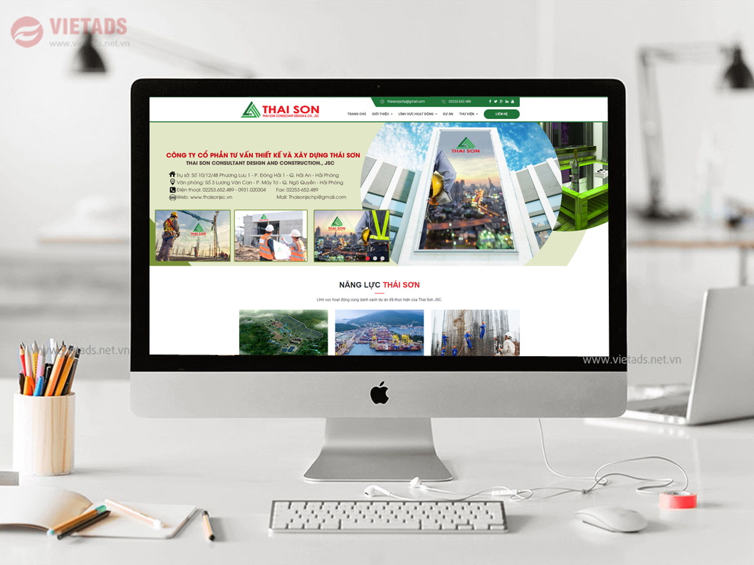 Mẫu website Công ty Cổ phần tư vấn thiết kế và xây dựng Thái Sơn