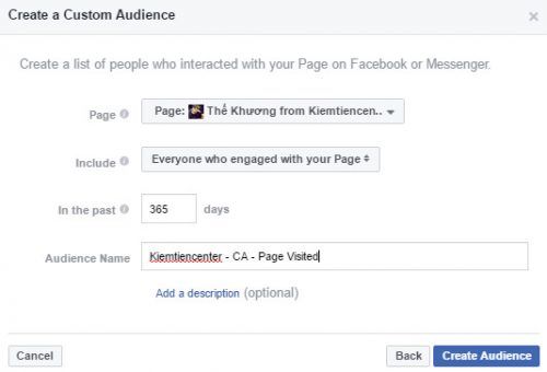 Quảng cáo Facebook tiếp cận với những khách hàng đã tương tác trước đó