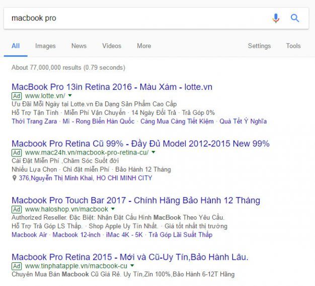 Quảng cáo Google mang lại khách hàng theio chính xác từ khóa họ tìm kiếm